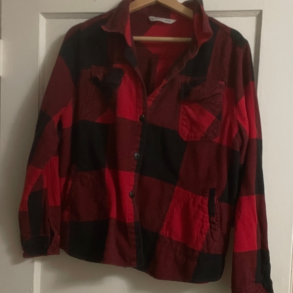 Woolrich Red and Black Checkered Utility Jacket